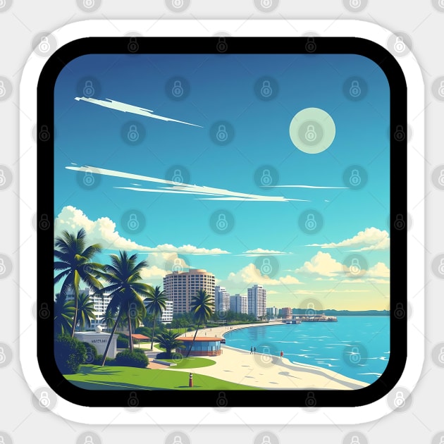 Fort Lauderdale Florida Beach, Spring Break Gift Sticker by Pixel Threads 